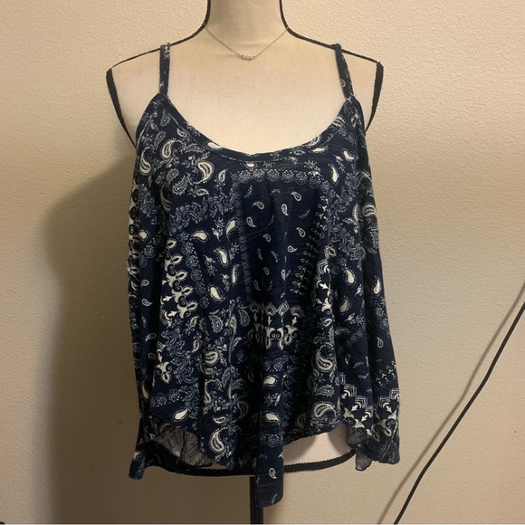 New! We the Free Hey Girl Flowy Tank Top in Navy - Picture 5 of 8